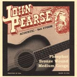 John Pearse 700M Phosphor Bronze Medium Gauge Acoustic Guitar Strings