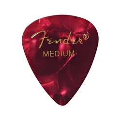 Fender 351 Shape Premium Celluloid Picks (Medium) - Red Moto 12 Pack