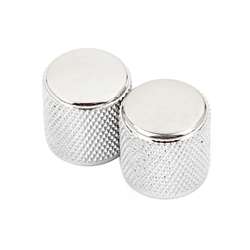 Fender Knurled Knobs for Solid-Shaft Potentiometers - Chrome (Pair)