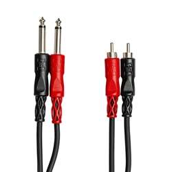 Hosa CPR-201 Stereo Interconnect - Dual 1/4in TS to Dual RCA - 1m