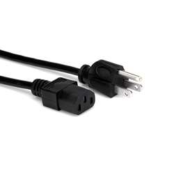 Hosa PWC-141.5 14 AWG, IEC C13 to NEMA 5-15P Power Cord - 1.5ft