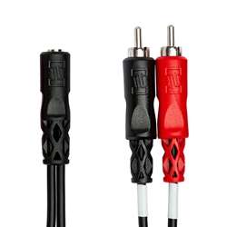 Hosa YMR-197 Stereo Breakout - 3.5mm TRS (F) to Dual RCA (F)