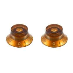 Allparts PK-0140-022 Vintage Style Bell Knobs - Amber (Pair)