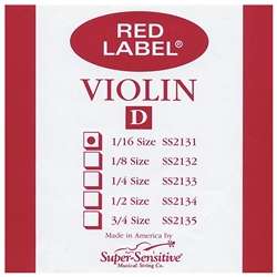 Red Label Violin D String - 1/16, Steel Core, Nickel Wound, Orchestra Gauge