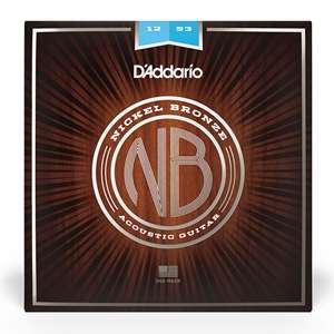 D'Addario NB1253 - Nickel Bronze Acoustic Guitar Strings, Light, 12-53