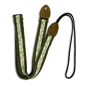 Souldier Mandolin Strap - Vine Natural/Green with Olive Leather