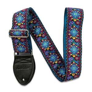 Souldier Strap - Hendrix Purple/Turquoise with Black Leather