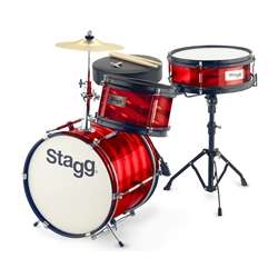 Stagg 3-Piece Junior Drum Set with Hardware - Red