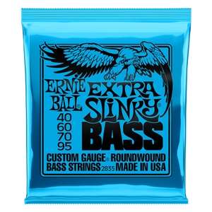 Ernie Ball 2835 Extra Slinky 4-String Roundwound Electric Bass Guitar Strings - Extra Light (40-95)