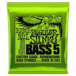 Ernie Ball 2836 Regular Slinky 5-String Roundwound Electric Bass Guitar Strings - Regular (45-130)