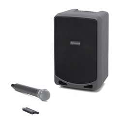 Samson SAXP106W Portable PA - 6" 100 watts with Bluetooth, Wireless HH mic (rechargeable battery)