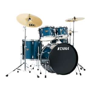 Tama Imperialstar 5pc Complete Drum Set with Meinl HCS Cymbals (IE52C) - Hairline Blue with Nickel Hardware