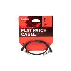 D'Addario Right Angle 1ft Flat Patch Cable