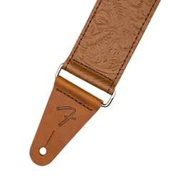 Fender 0996970000 - 2" Brown Tooled Leather Strap