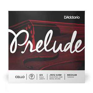 D'Addario Prelude Cello Single D String - Solid Steel Core / Nickel Winding - 4/4 Scale Medium Tension