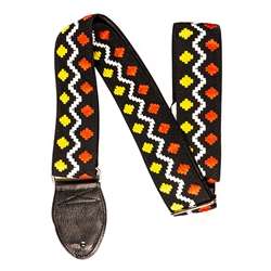 Souldier Strap - Bed-in Peace Red/Yellow on Black with Black Leather