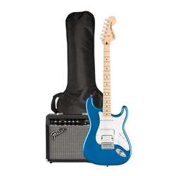 Squier Affinity Series Stratocaster HSS Pack with 15w Amp and Accessories - Lake Placid Blue HSS Stratocaster with Maple Fingerboard