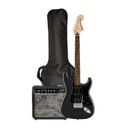 Squier Affinity Series Stratocaster HSS Pack with 15w Amp and Accessories - Charcoal Frost Metallic HSS Stratocaster with Laurel Fingerboard