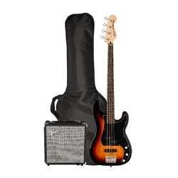 Squier Affinity Series Precision Bass PJ Pack with Amp and Accessories - 3-Color Sunburst with Laurel Fingerboard