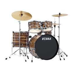 Tama Imperialstar 5pc Complete Drum Set with Meinl HCS Cymbals (IE52C) - Coffee Teak Wrap with Nickel Hardware