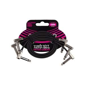 Ernie Ball 
12" Flat Ribbon Patch Cable 3-Pack - Black
