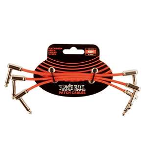 Ernie Ball 6" Flat Ribbon Patch Cable - Red (3-Pack)