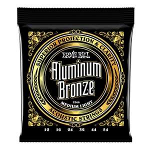 Ernie Ball Aluminum Bronze Acoustic Guitar Strings - Medium Light (12-54)