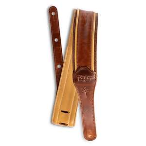 Taylor Spring Vine 2.5" Leather Guitar Strap - Medium Brown