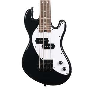 Kala UBASS-SB-BK-FS Short Scale Solid Body Fretted U-Bass - Jet Black with Laurel Fingerboard