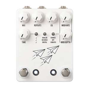 JHS Pedals Flight Delay - Multi-mode Delay Effect Pedal with Modulation and Expression (White)