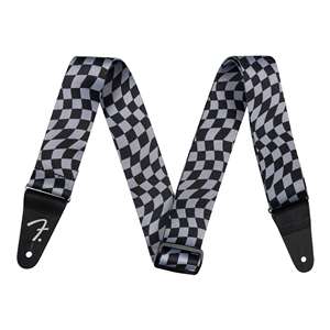 Fender Wavy Checkerboard Polyester Strap - Gray, 2"