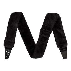 Fender Poodle Plush Strap - Black, 2"