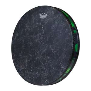 Remo Green and Clean Nightwaves Ocean Drum - 16" Diameter Skyndeep Black Fiberskyn, 2.5" depth
