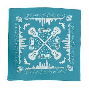 Strait Music Teal Bandana - Skyline, Guitars, and Bats